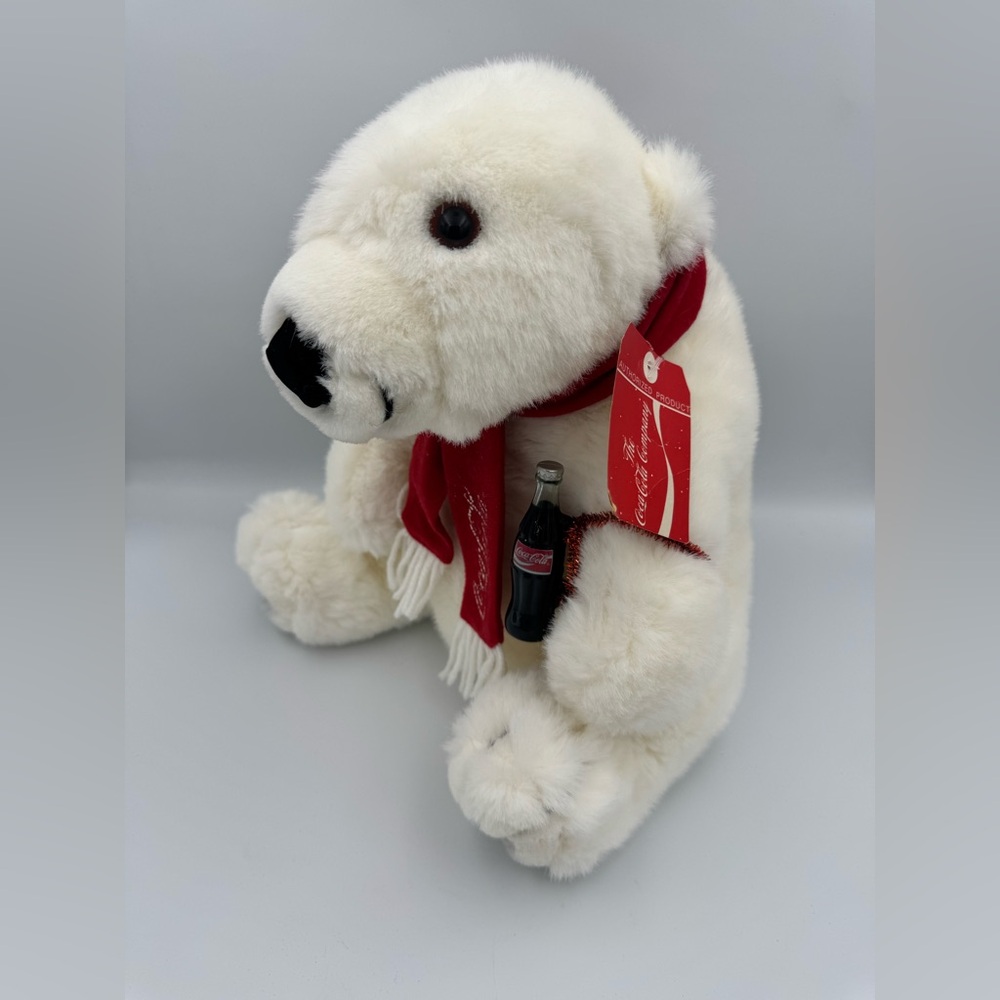 Vintage‎ Coca Cola Polar Bear Plush 1993 NWT 15” Coke Scarf Bottle